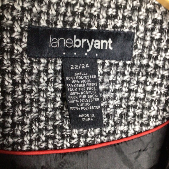 Lane Bryant Blazer Coat Black & white Plaid Tweed Plus Size 22/24 - Picture 2 of 7